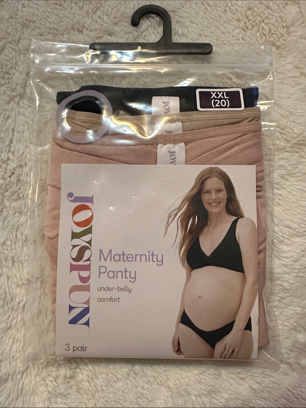 Joyspun Maternity Panty 3-Pack – Blush, Nude & Black (XXL)